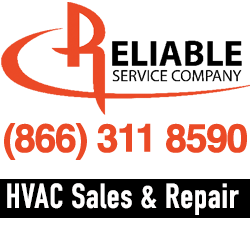 Logo Reliable Air Conditioning & Heating. AC Repair & AC Sales. Reliable AC & Heating: CAll (866) 311-8590